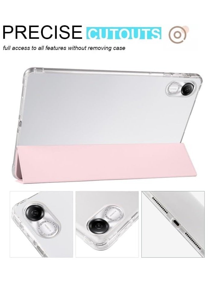 Case Compatible with Honor Pad X8 Pro/Honor Pad X9 11.5inch Case, Slim Lightweight Protective Case Smart Cover Shockproof Cover with Clear Back Shell w/Pencil Holder (Pink) - Image 4